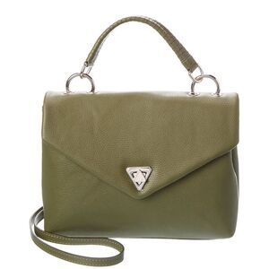 Italian Leather Top Handle Satchel, Green